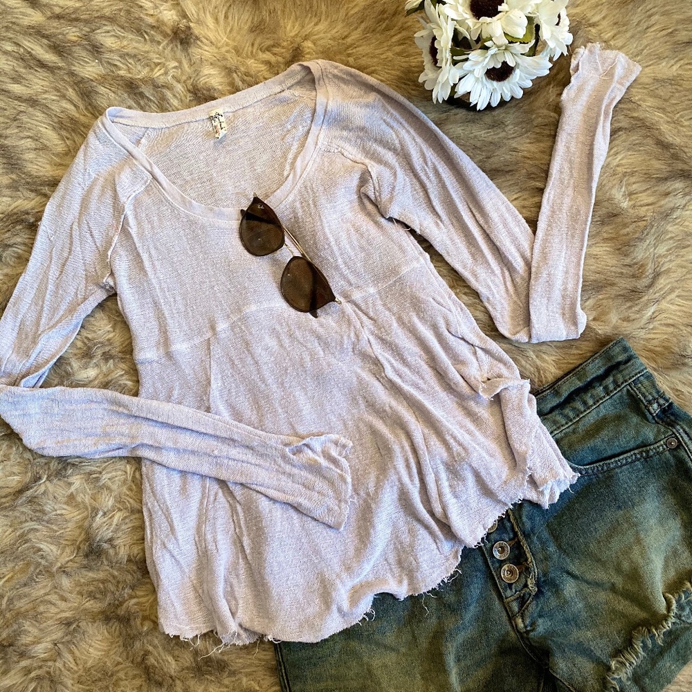 Free People Frayed Long Sleeve
